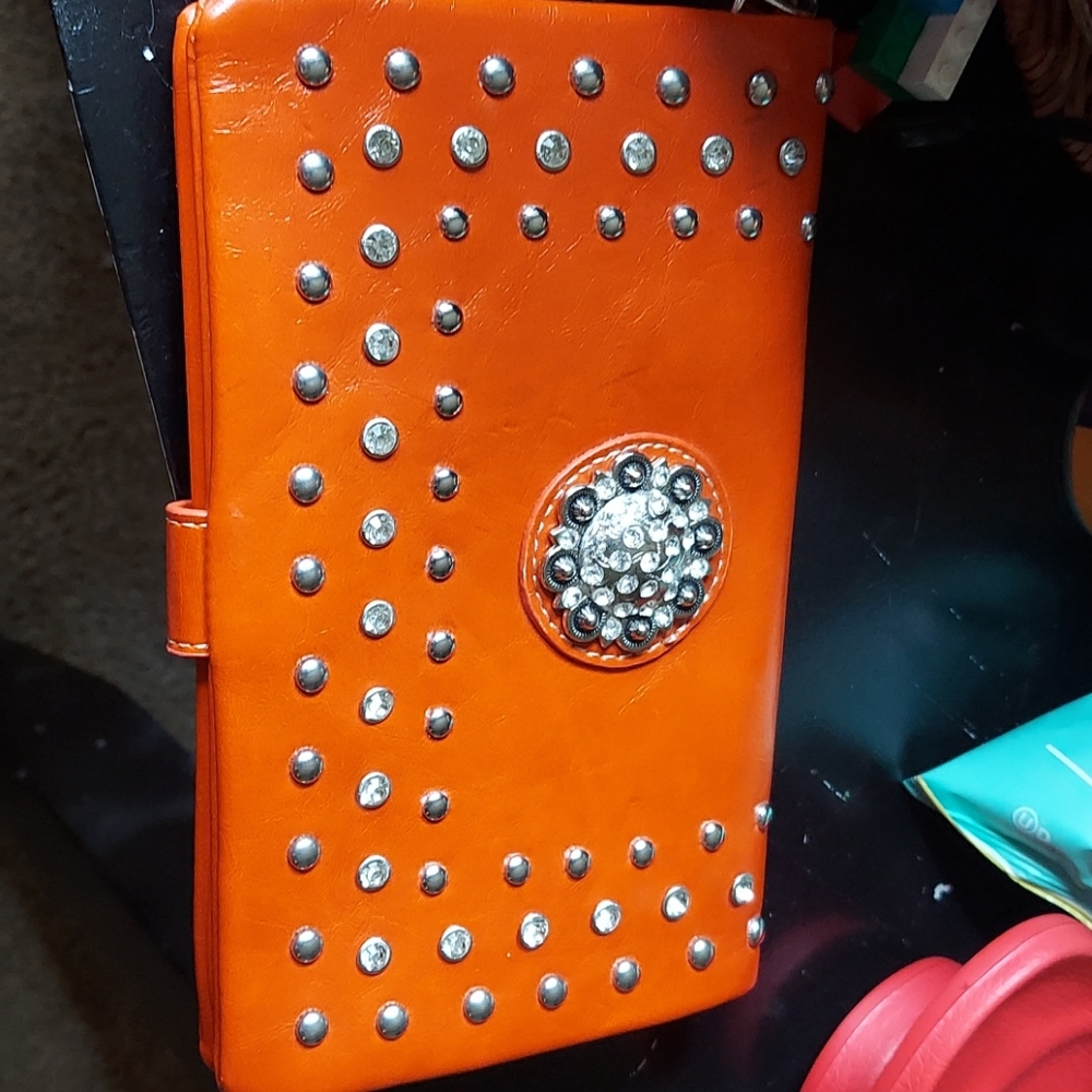 Rustic cultures orange handbag
